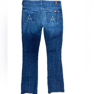 7 For All Mankind “A” Pocket Size 28 Bootcut Low Rise Stretchy Jeans